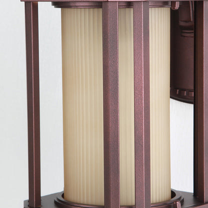 Traditional Vintage Square Cylinder Glass Aluminum 1-Light Wall Sconce Lamp For Outdoor Patio