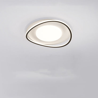 Modern Minimalist Oval Curved Round Silicone Aluminum LED Flush Mount Ceiling Light For Living Room