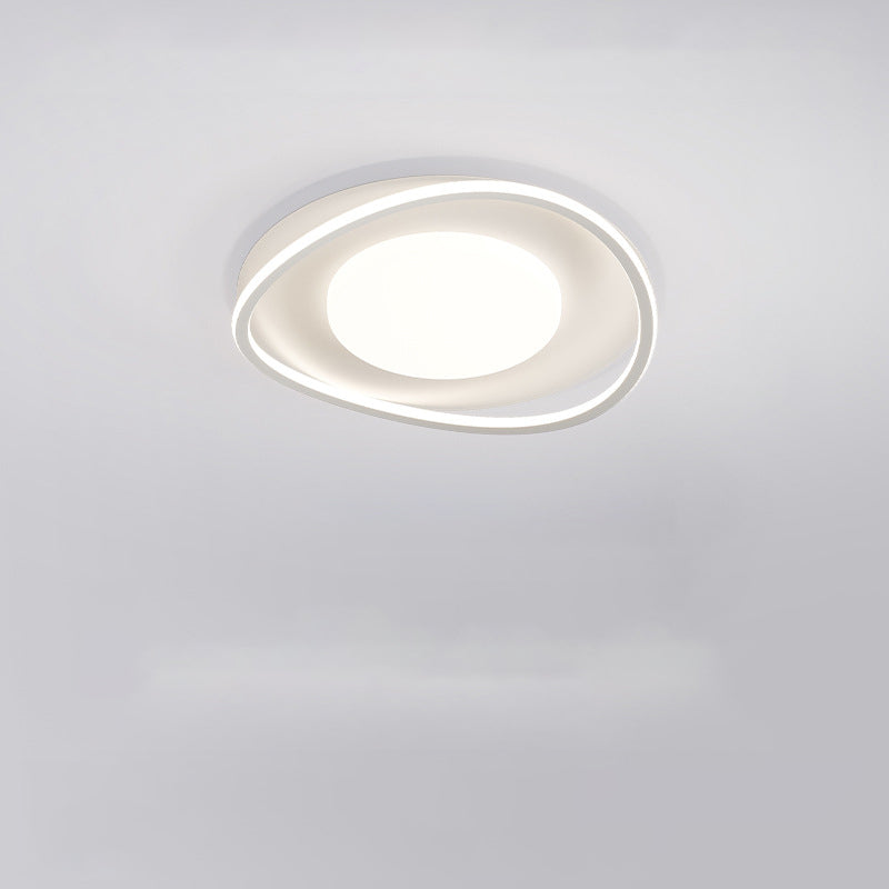 Modern Minimalist Oval Curved Round Silicone Aluminum LED Flush Mount Ceiling Light For Living Room