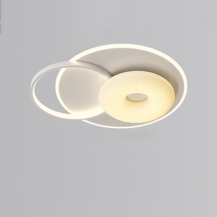 Modern Art Deco Floral Triangle Pentagram Round PE Hardware LED Flush Mount Ceiling Light For Living Room