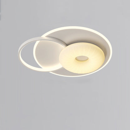 Modern Art Deco Floral Triangle Pentagram Round PE Hardware LED Flush Mount Ceiling Light For Living Room