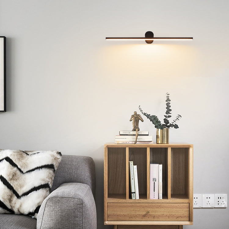 مصباح حائط LED دائري طويل من مادة PVC بتصميم عصري بسيط لغرفة المعيشة
