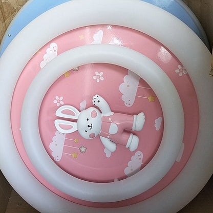 Modern Art Deco Round Spaceman Bunny Airplane Acrylic Resin Iron LED Flush Mount Ceiling Light For Bedroom