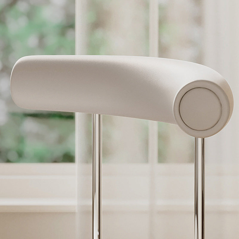 Modern Minimalist Round Curved Column Faux Leather Metal Dining Chair Backrest For Dining Room