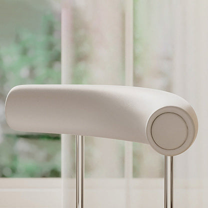 Modern Minimalist Round Curved Column Faux Leather Metal Dining Chair Backrest For Dining Room