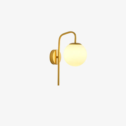 Modern Minimalist Magic Bean Bend Round Glass Iron 1-Light Wall Sconce Lamp For Living Room