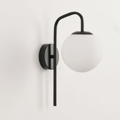 Modern Minimalist Magic Bean Bend Round Glass Iron 1-Light Wall Sconce Lamp For Living Room