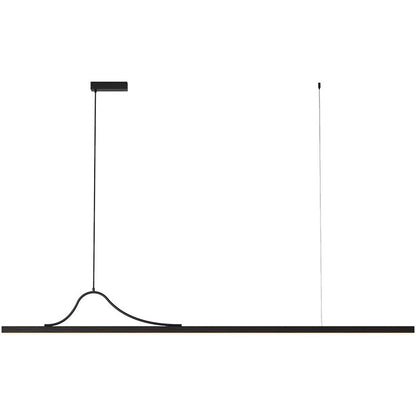 Modern Minimalist Bar Curved Rectangle Acrylic Aluminum LED Chandelier Island Light For Dining Room