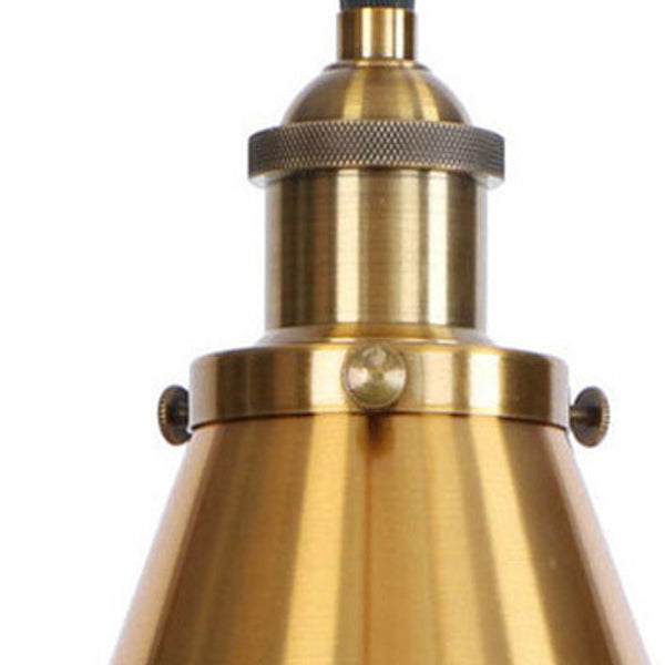 Traditional Vintage Conical Round Iron 1-Light Pendant Light For Living Room
