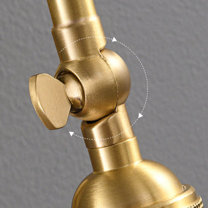 Traditional Vintage Conical Round Bent Brass 1-Light Wall Sconce Lamp For Living Room