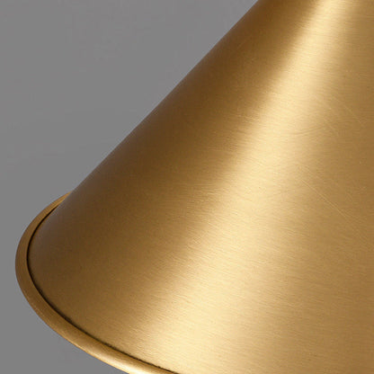 Traditional Vintage Conical Round Bent Brass 1-Light Wall Sconce Lamp For Living Room