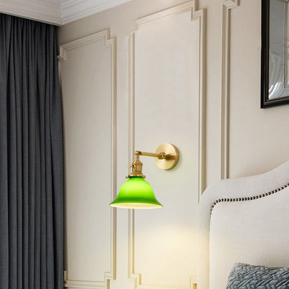 現代的なスカンジナビアのラウンドロングロッドガラス真鍮1ライト壁取り付け用燭台ランプリビングルーム用