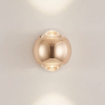 مصباح حائط LED عصري إبداعي دائري قابل للدوران مصنوع من الزجاج والحديد والألومنيوم لغرفة النوم 