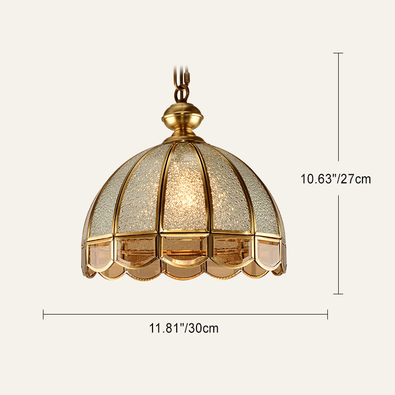 Modern Luxury Umbrella Round Glass Brass 1/6 Light Chandelier For Living Room