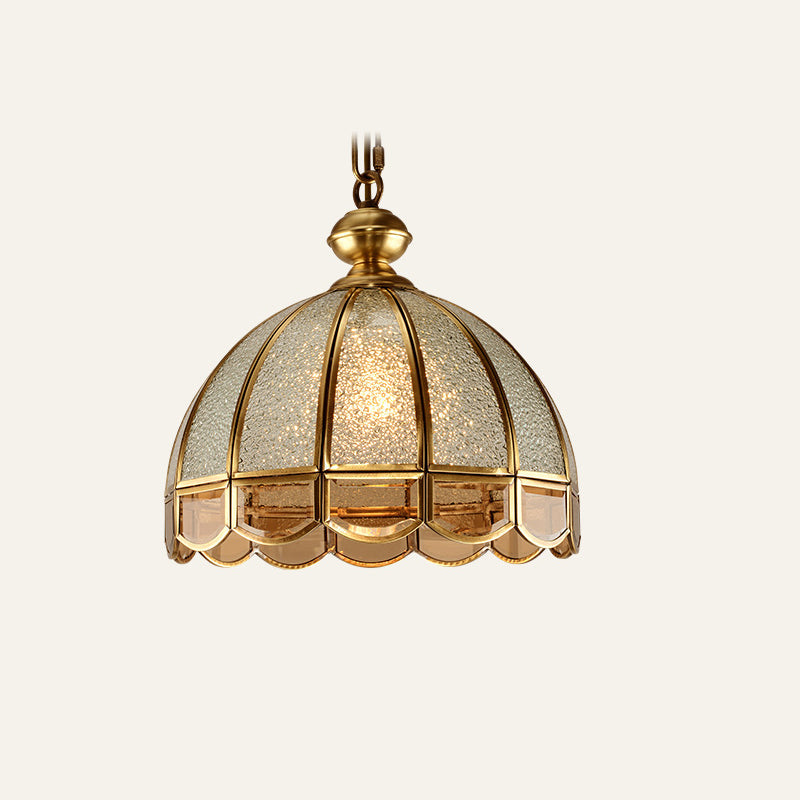 Modern Luxury Umbrella Round Glass Brass 1/6 Light Chandelier For Living Room