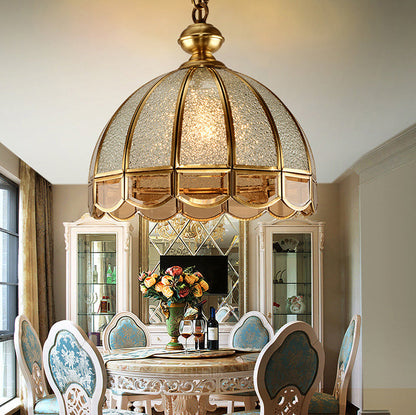 Modern Luxury Umbrella Round Glass Brass 1/6 Light Chandelier For Living Room