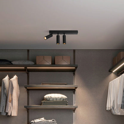 Modern Simplicity Cylinder Rectangle Aluminum LED Semi-Flush Mount Ceiling Light For Living Room