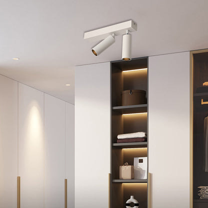 Modern Simplicity Cylinder Rectangle Aluminum LED Semi-Flush Mount Ceiling Light For Living Room