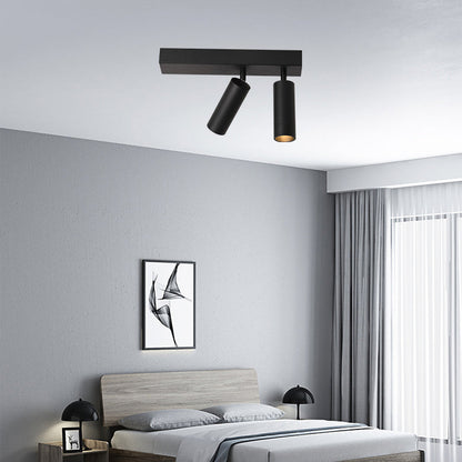 Modern Simplicity Cylinder Rectangle Aluminum LED Semi-Flush Mount Ceiling Light For Living Room