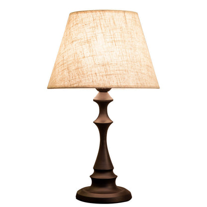 Contemporary Scandinavian Water Drops Scalloped Round Fabric Iron 1-Light Table Lamp For Living Room