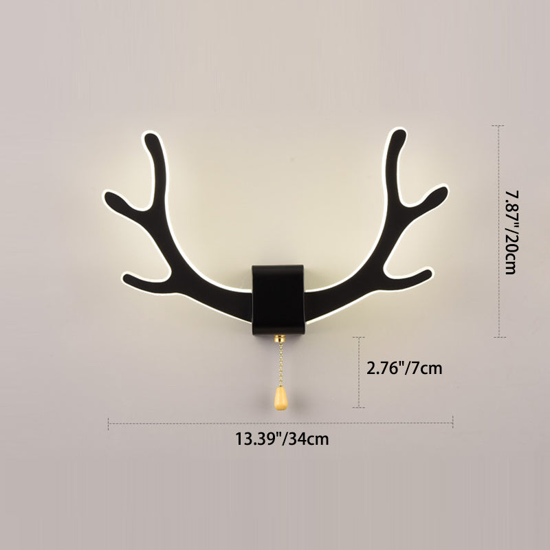 مصباح حائط LED مصنوع من الحديد الأكريليكي بتصميم مربع على شكل قرون الوعل لغرفة المعيشة 