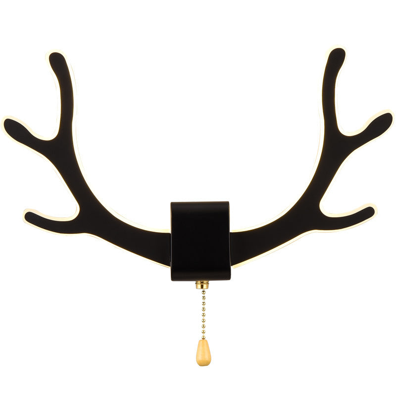 مصباح حائط LED مصنوع من الحديد الأكريليكي بتصميم مربع على شكل قرون الوعل لغرفة المعيشة 