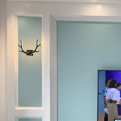 مصباح حائط LED مصنوع من الحديد الأكريليكي بتصميم مربع على شكل قرون الوعل لغرفة المعيشة 