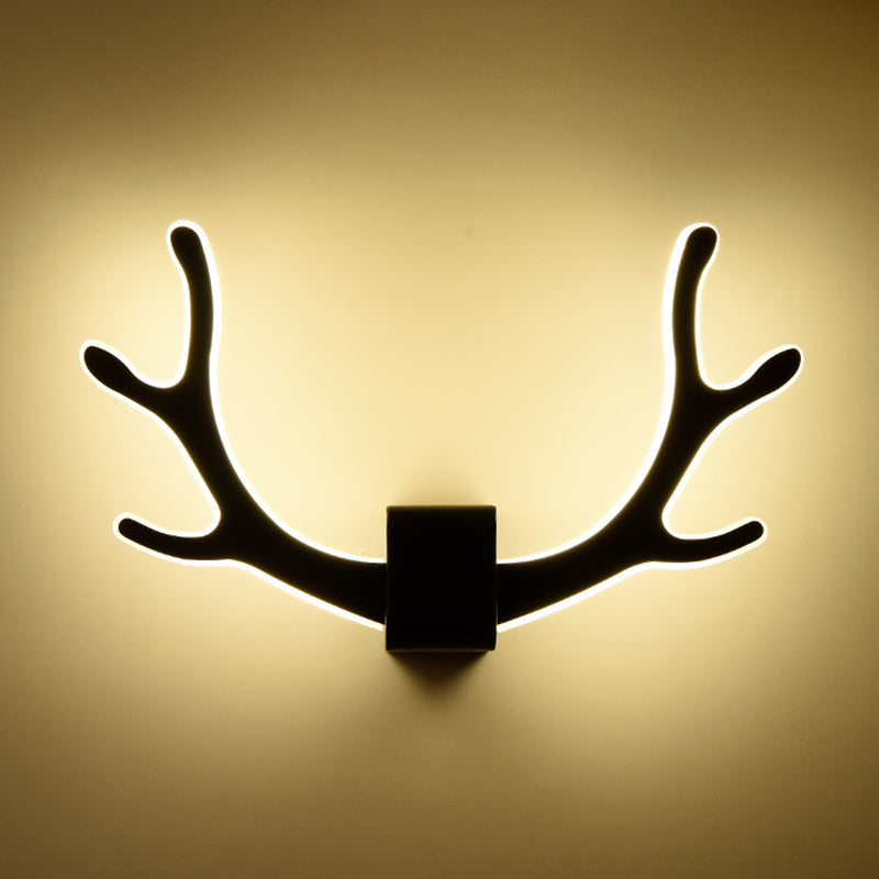 مصباح حائط LED مصنوع من الحديد الأكريليكي بتصميم مربع على شكل قرون الوعل لغرفة المعيشة 