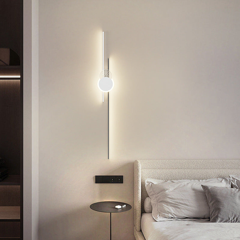 Modern Minimalist Long Oval Long Bar Acrylic Hardware LED Wall Sconce Lamp For Bedroom