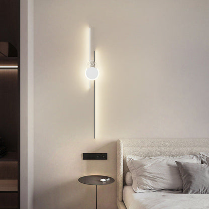 Modern Minimalist Long Oval Long Bar Acrylic Hardware LED Wall Sconce Lamp For Bedroom