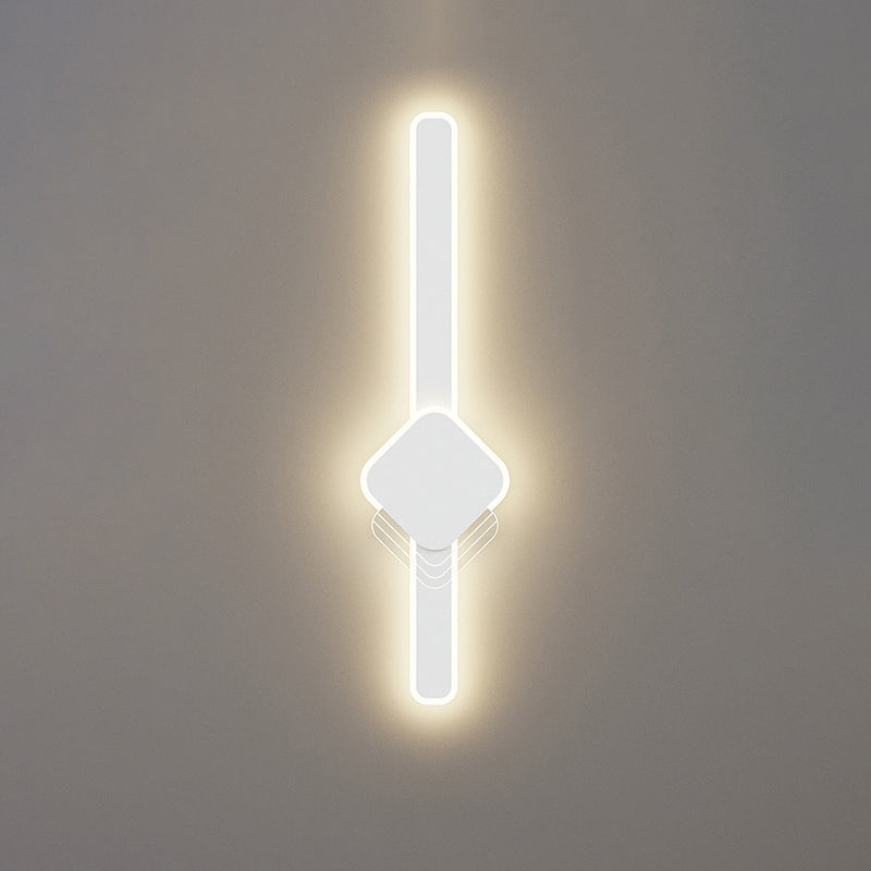 Modern Minimalist Long Oval Long Bar Acrylic Hardware LED Wall Sconce Lamp For Bedroom
