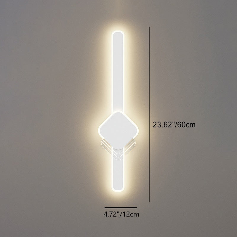 Modern Minimalist Long Oval Long Bar Acrylic Hardware LED Wall Sconce Lamp For Bedroom