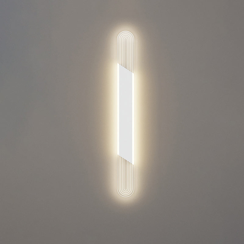Modern Minimalist Long Oval Long Bar Acrylic Hardware LED Wall Sconce Lamp For Bedroom