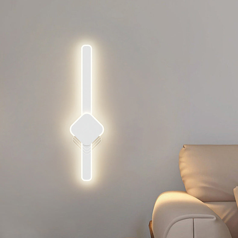 Modern Minimalist Long Oval Long Bar Acrylic Hardware LED Wall Sconce Lamp For Bedroom