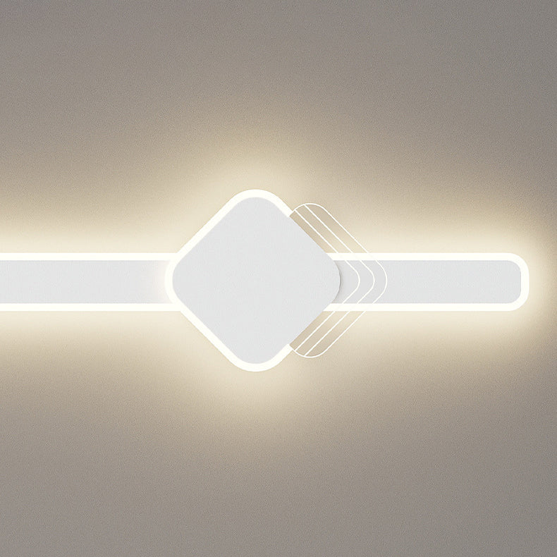 Modern Minimalist Long Oval Long Bar Acrylic Hardware LED Wall Sconce Lamp For Bedroom