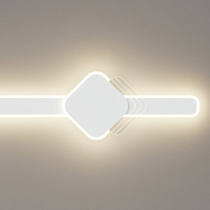 Modern Minimalist Long Oval Long Bar Acrylic Hardware LED Wall Sconce Lamp For Bedroom