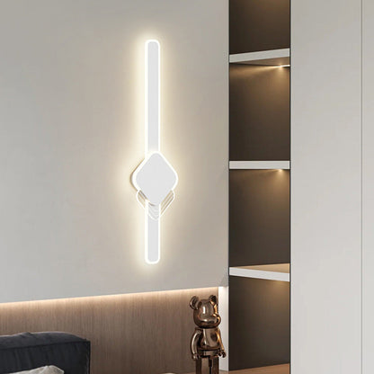 Modern Minimalist Long Oval Long Bar Acrylic Hardware LED Wall Sconce Lamp For Bedroom