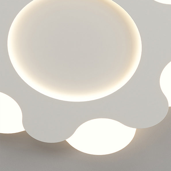 Modern Art Deco Floral Round Acrylic Iron LED Flush Mount Ceiling Light For Bedroom