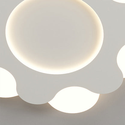 Modern Art Deco Floral Round Acrylic Iron LED Flush Mount Ceiling Light For Bedroom