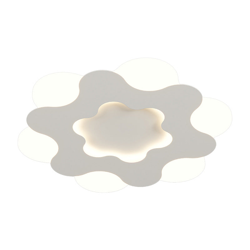 Modern Art Deco Floral Round Acrylic Iron LED Flush Mount Ceiling Light For Bedroom