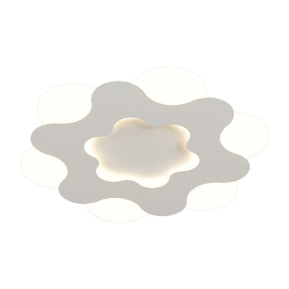 Modern Art Deco Floral Round Acrylic Iron LED Flush Mount Ceiling Light For Bedroom