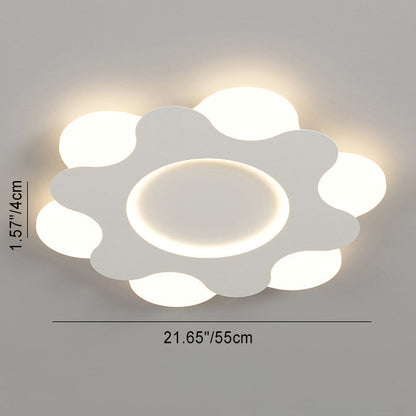 Modern Art Deco Floral Round Acrylic Iron LED Flush Mount Ceiling Light For Bedroom