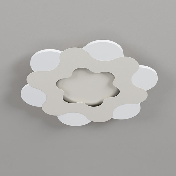 Modern Art Deco Floral Round Acrylic Iron LED Flush Mount Ceiling Light For Bedroom