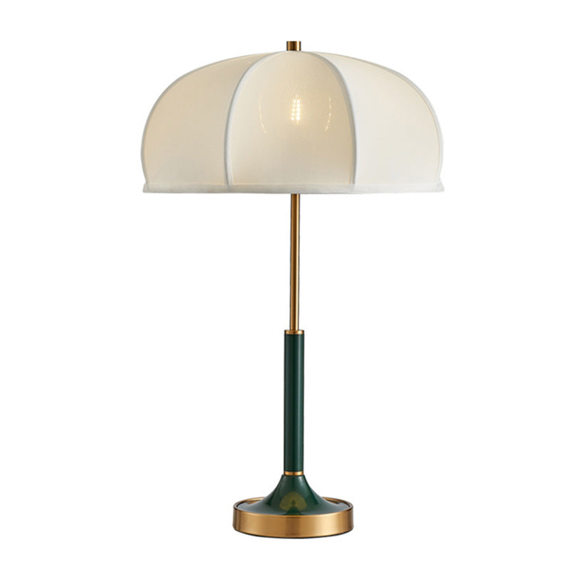 Contemporary Scandinavian Semi-circular Cylinder Chain Fabric Metal 1-Light Table Lamp For Living Room