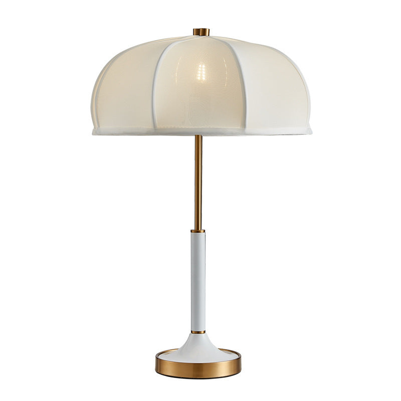 Contemporary Scandinavian Semi-circular Cylinder Chain Fabric Metal 1-Light Table Lamp For Living Room