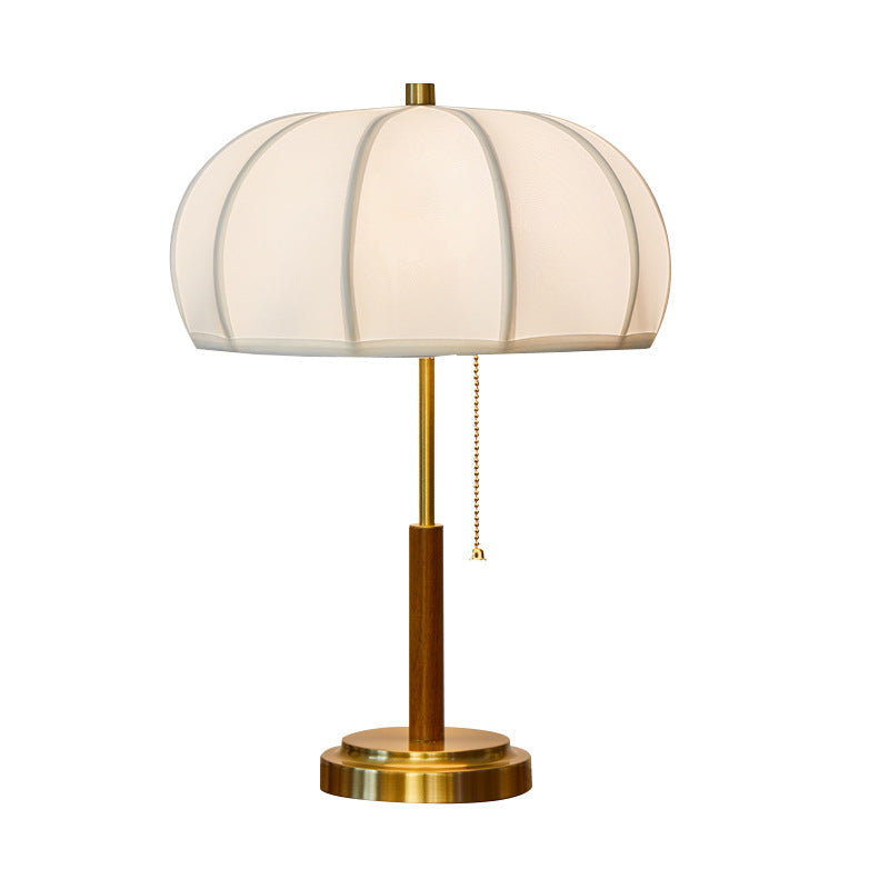 Contemporary Scandinavian Semi-circular Cylinder Chain Fabric Metal 1-Light Table Lamp For Living Room