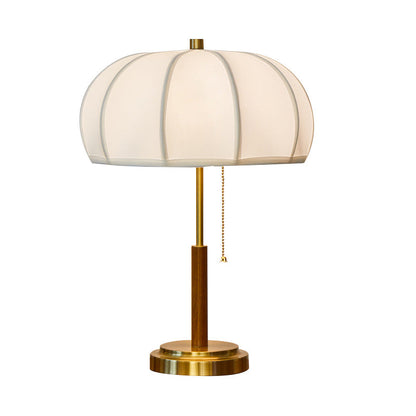 Contemporary Scandinavian Semi-circular Cylinder Chain Fabric Metal 1-Light Table Lamp For Living Room