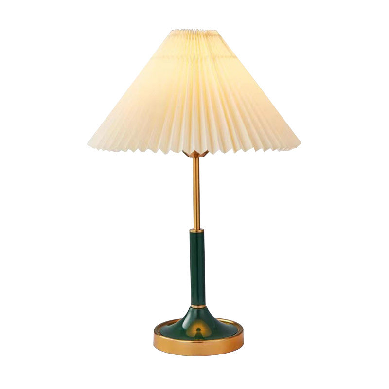 Contemporary Scandinavian Semi-circular Cylinder Chain Fabric Metal 1-Light Table Lamp For Living Room