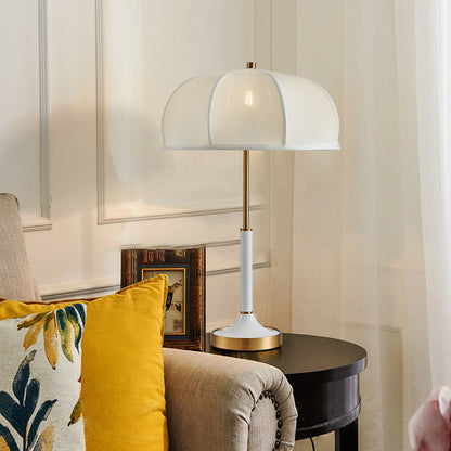 Contemporary Scandinavian Semi-circular Cylinder Chain Fabric Metal 1-Light Table Lamp For Living Room