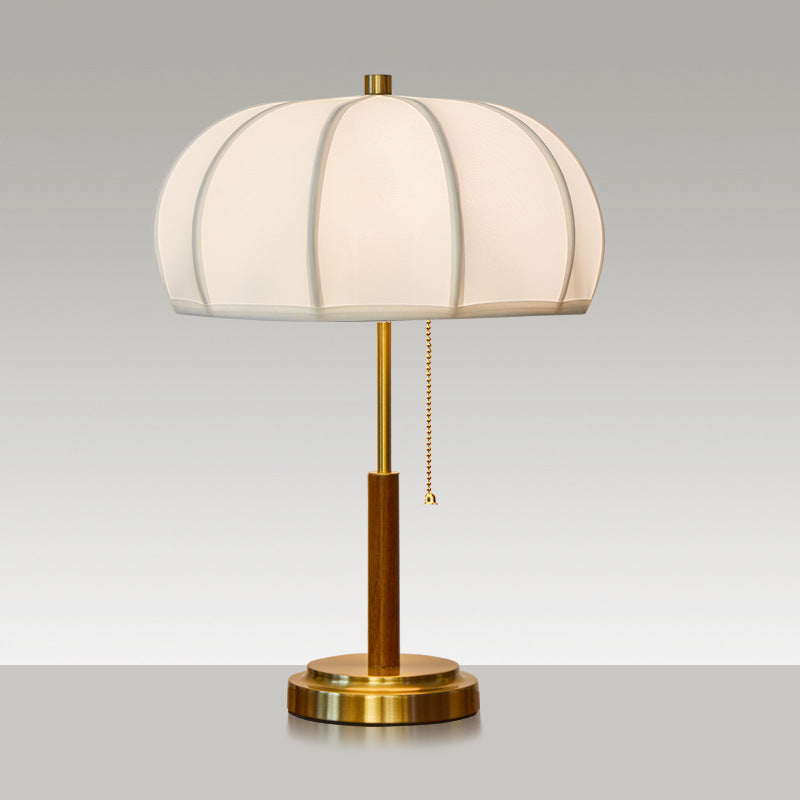 Contemporary Scandinavian Semi-circular Cylinder Chain Fabric Metal 1-Light Table Lamp For Living Room